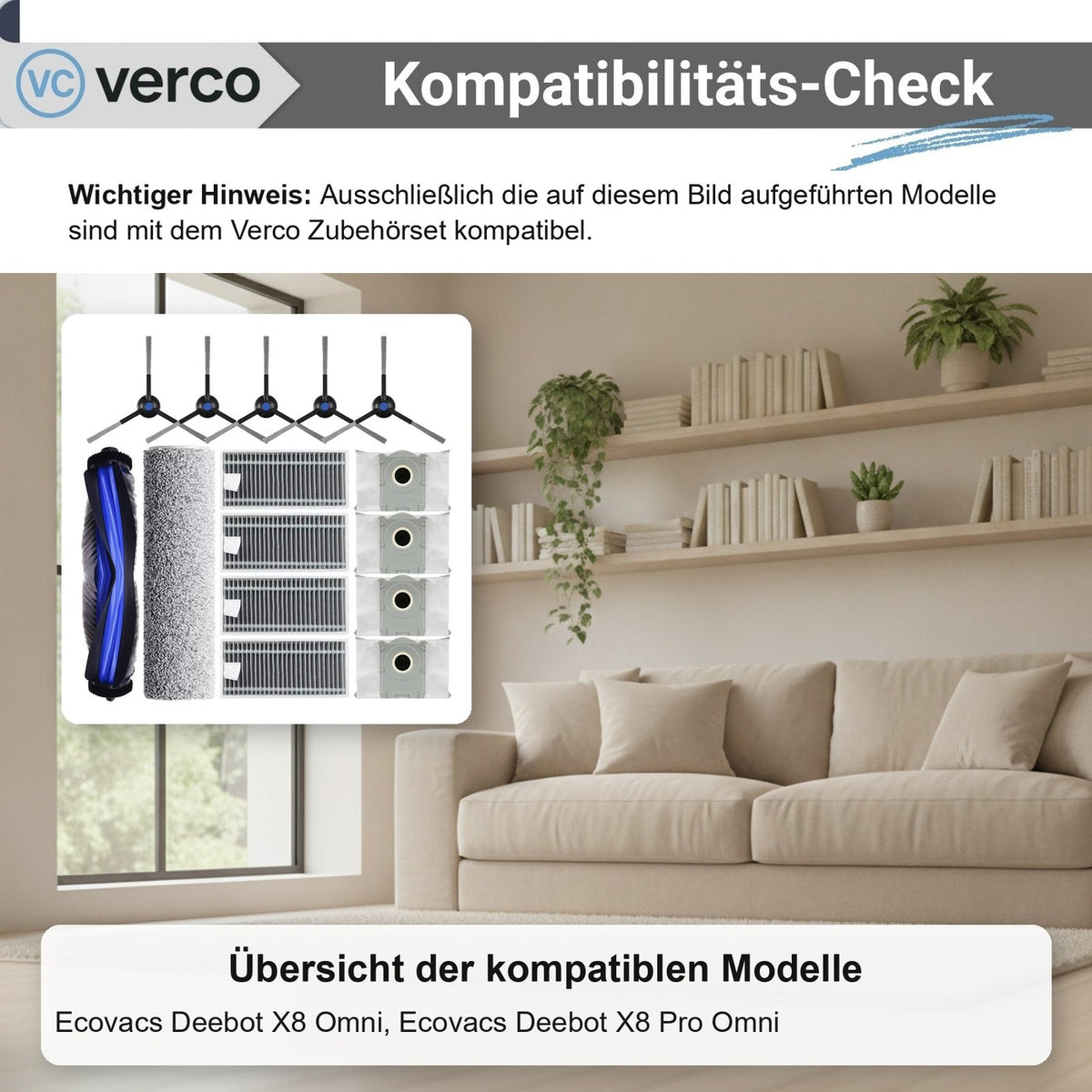 Ecovacs Deebot X8 Zubehör-Set 15-teilig – Bürsten & Filter Deebot X8 Omni