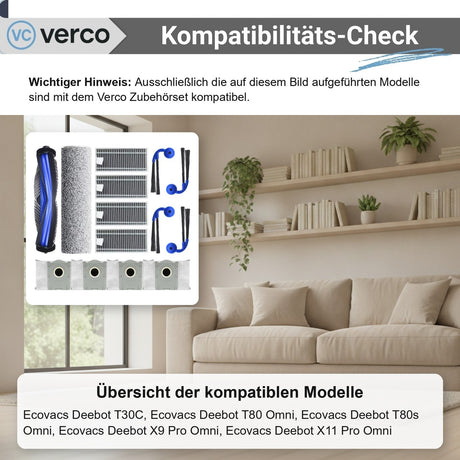 Ecovacs Deebot X9 Pro Omni Zubehör-Set 14-teilig – Bürsten Deebot T30C