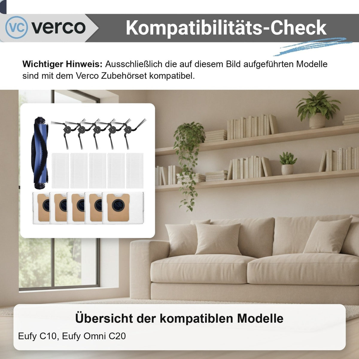 Eufy C10 Zubehör-Set 16-teilig – Bürsten, Filter, Beutel C10
