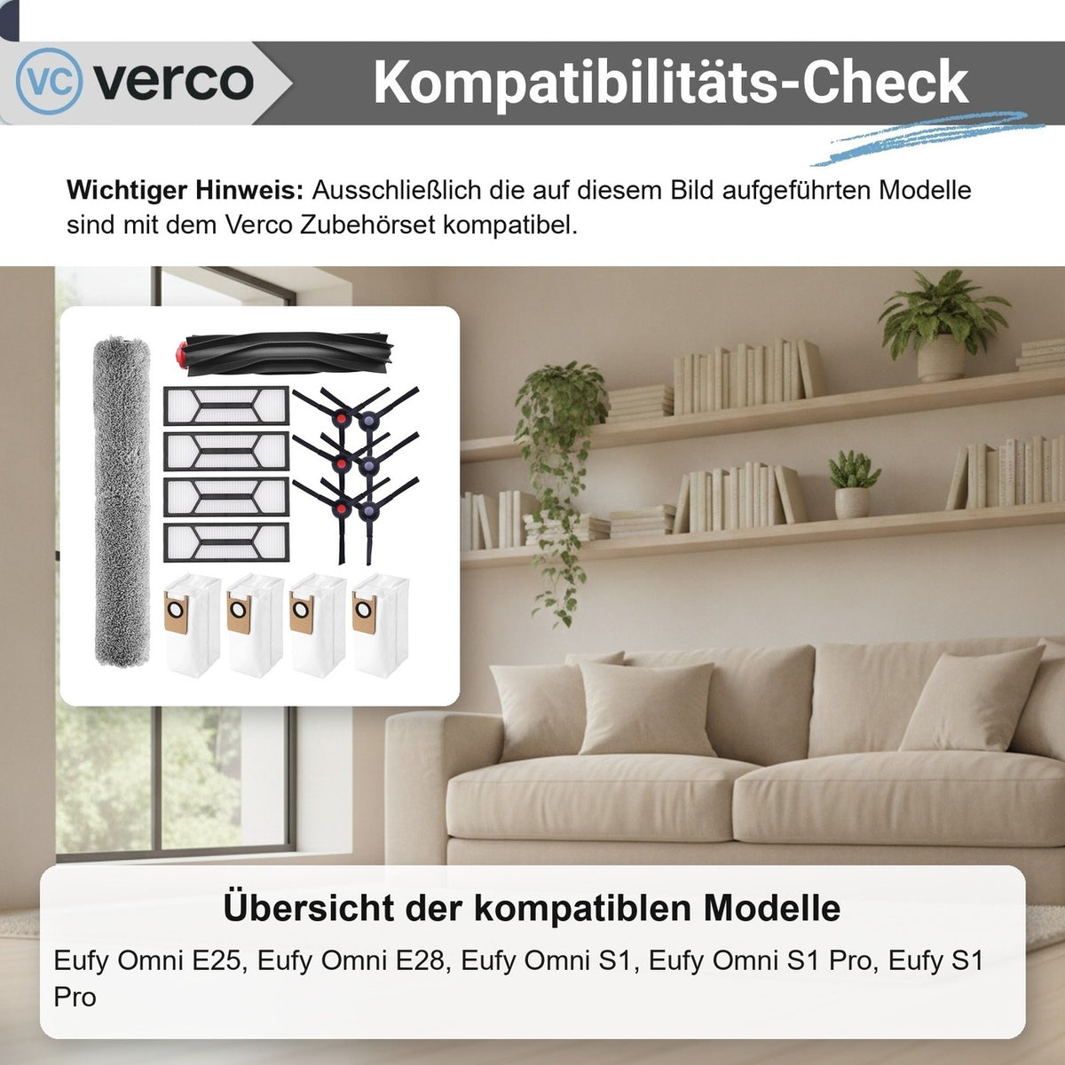 Eufy Omni S1 Pro Zubehör-Set 16-teilig – Bürsten & Filter Omni E25