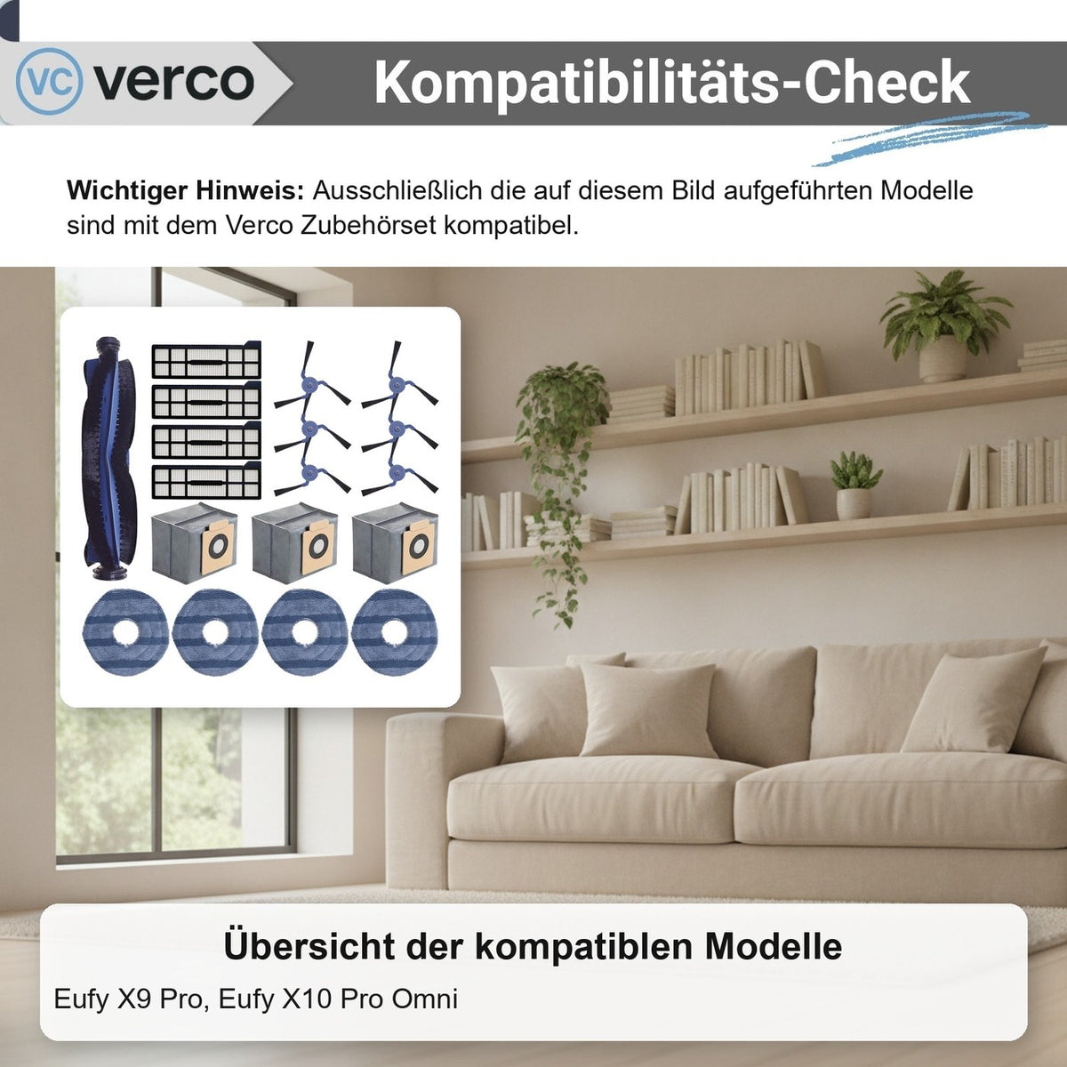 Eufy X10 Pro Omni Zubehör-Set 18-teilig – Bürsten & Filter X10 Pro Omni