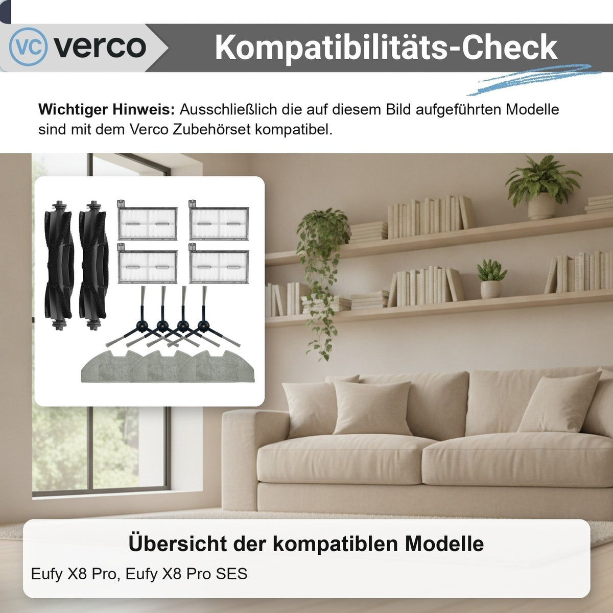 Eufy X8 Pro Zubehör-Set 13-teilig – Bürsten & Filter X8 Pro