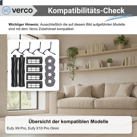 Eufy X10 Pro Omni & X9 Pro Zubehör-Set 14-teilig – Bürsten X10 Pro Omni