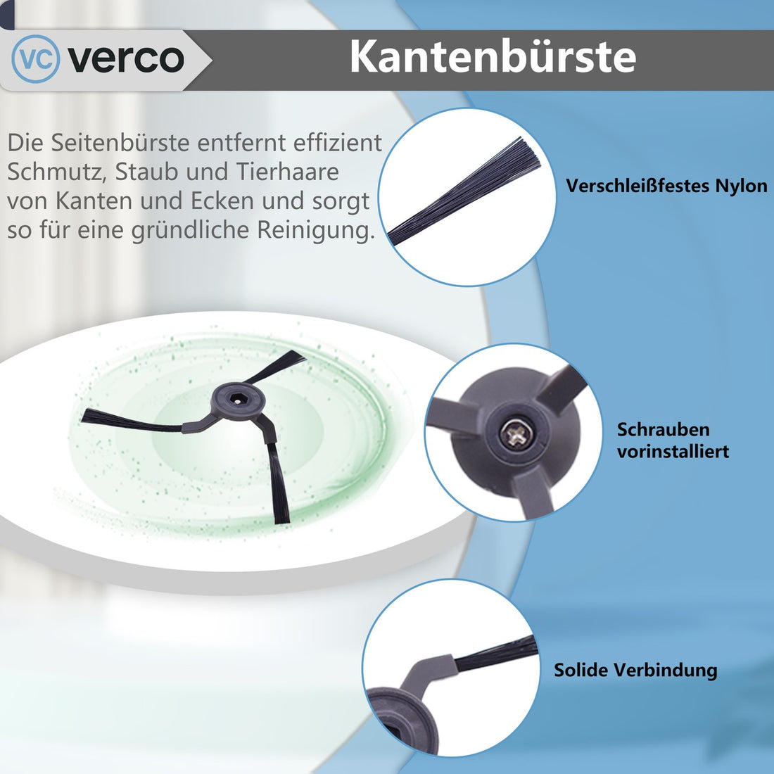 Seitenbürsten mit Schrauben