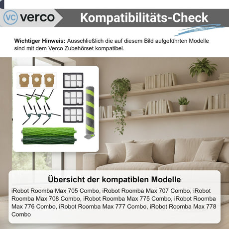 iRobot Roomba Max 705 Combo Zubehör-Set 15-teilig – Filter Roomba Max 705 Combo