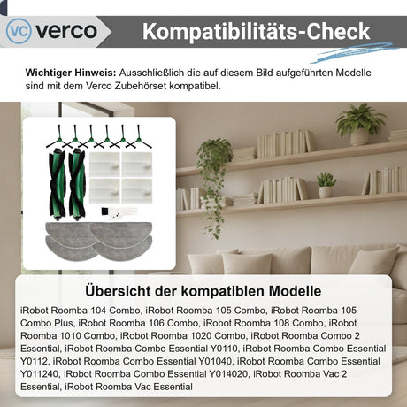 iRobot Roomba 105 Combo Zubehör-Set 17-teilig – Bürsten Roomba Combo Essential Y01040