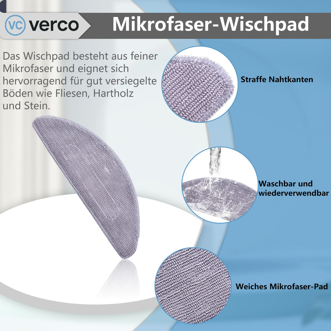 Waschbare Mikrofaser-Wischpads