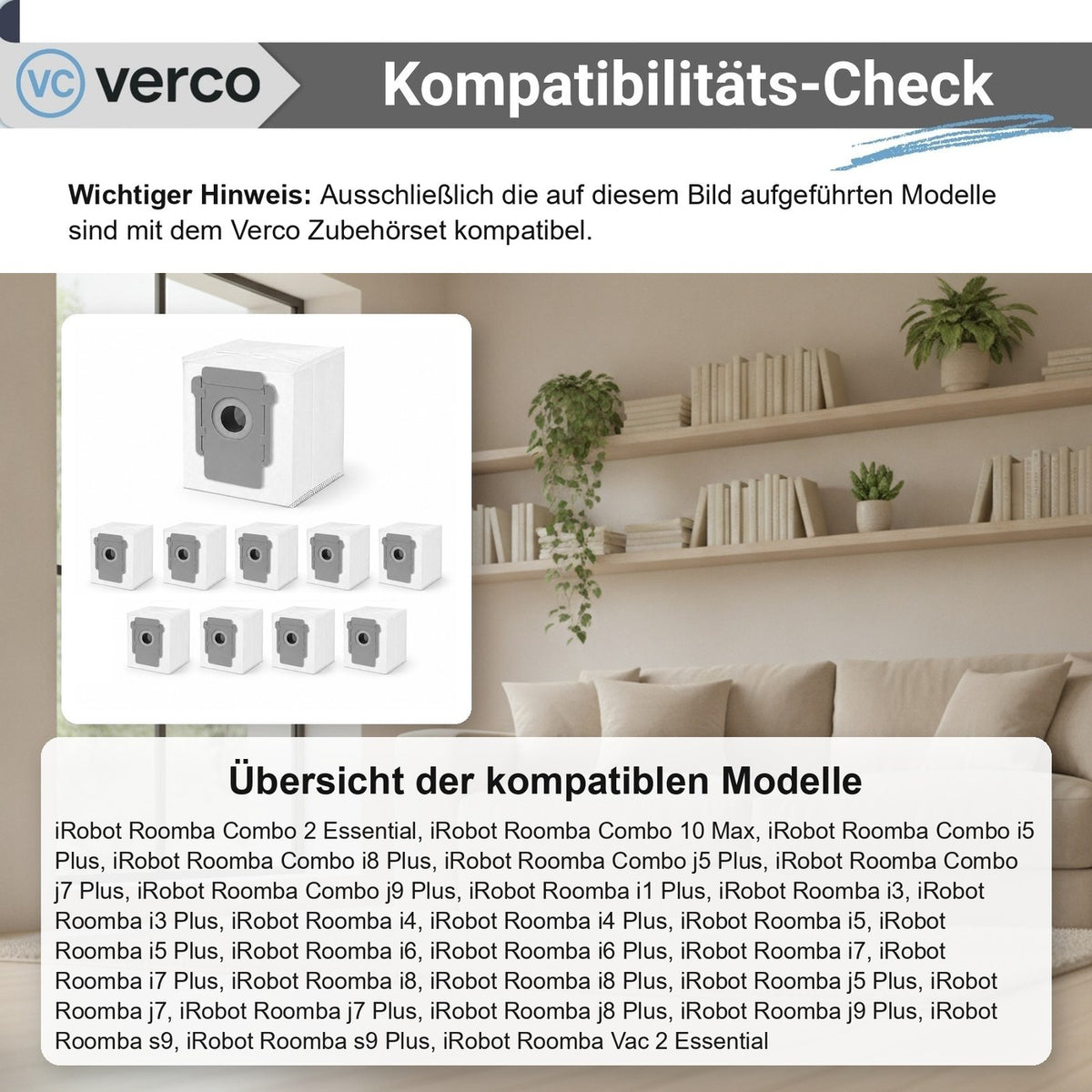 iRobot Roomba i7 & j7 Zubehör-Set – 10 Staubbeutel Roomba i3