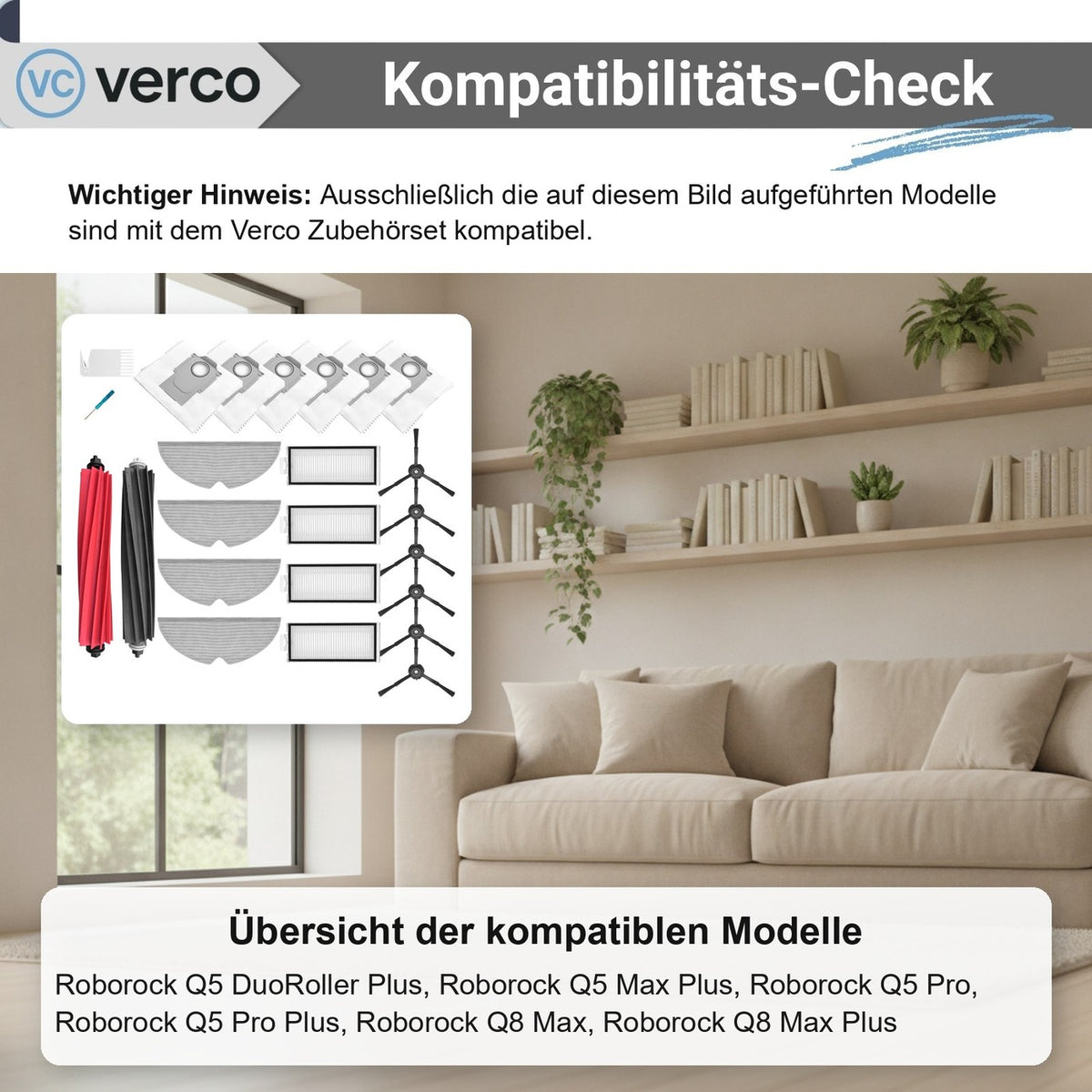 Roborock Q5 Pro Zubehör-Set 24-teilig – Bürsten & Filter Q5 Pro
