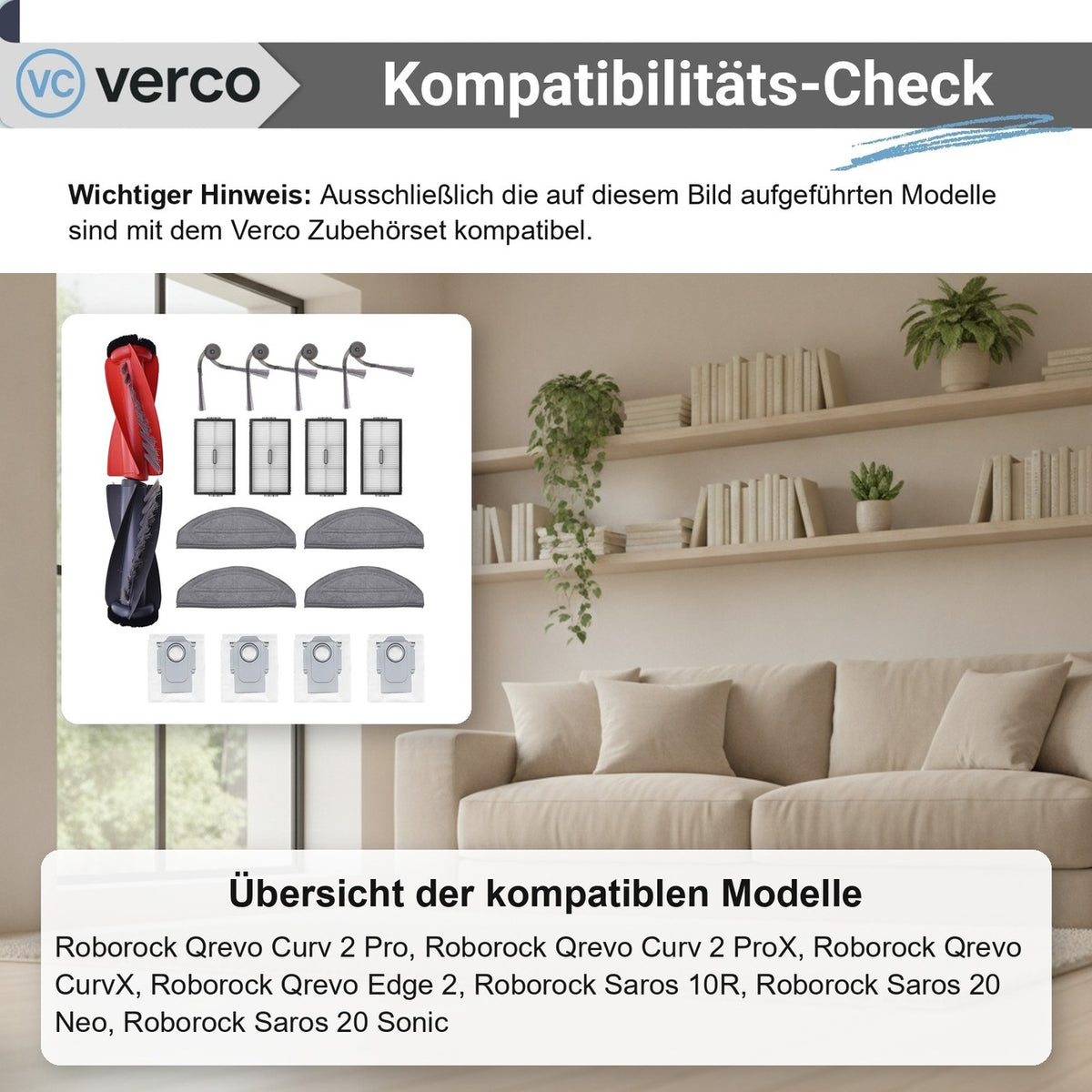 Roborock Saros 20 Sonic Zubehör-Set 17-teilig – Bürsten Saros 20 Sonic