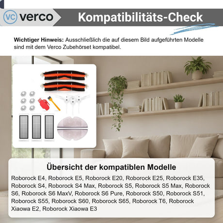 Roborock S5/S6 Zubehör-Set 18-teilig – Bürsten & Filter E4