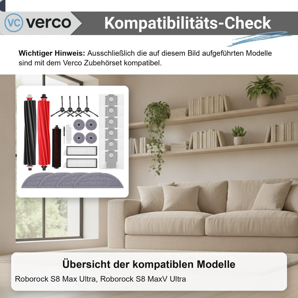 Roborock S8 MaxV Ultra Zubehör-Set 25-teilig – Bürsten S8 MaxV Ultra