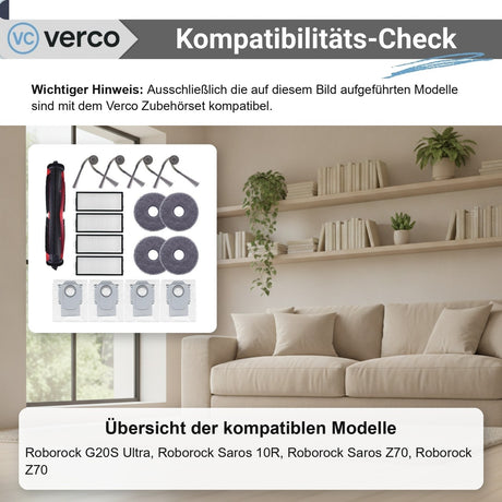 Roborock Saros Z70 Zubehör-Set 17-teilig – Bürsten & Filter G20S Ultra